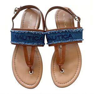 Nautica Buckle Thong Flip-Flop Flat Sandals Size 7 Open Toe Slingback